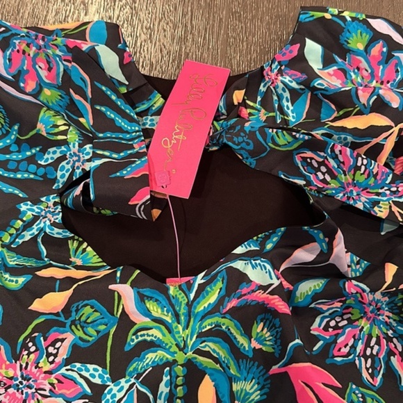 Lilly Pulitzer Imani Long Sleeve Top Blouse Tropic Floral Paradise Glow size XXS - Picture 9 of 15